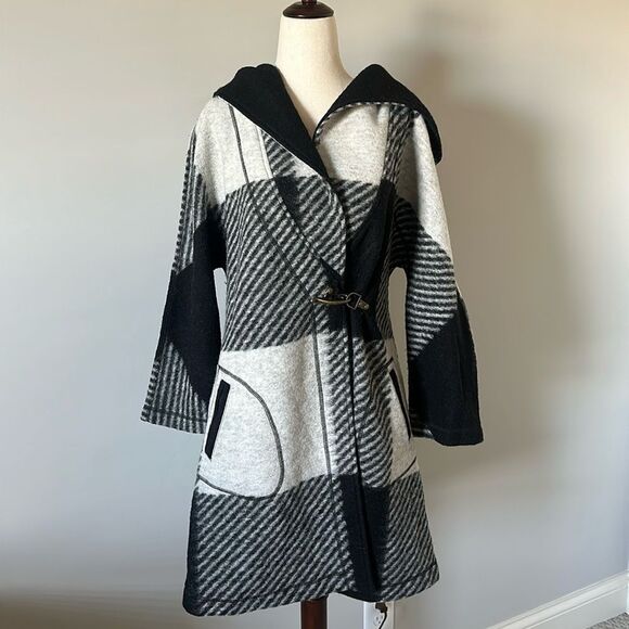 Willi Smith Jackets & Blazers - Sz M Willi Smith wool hooded black grey coat pockets